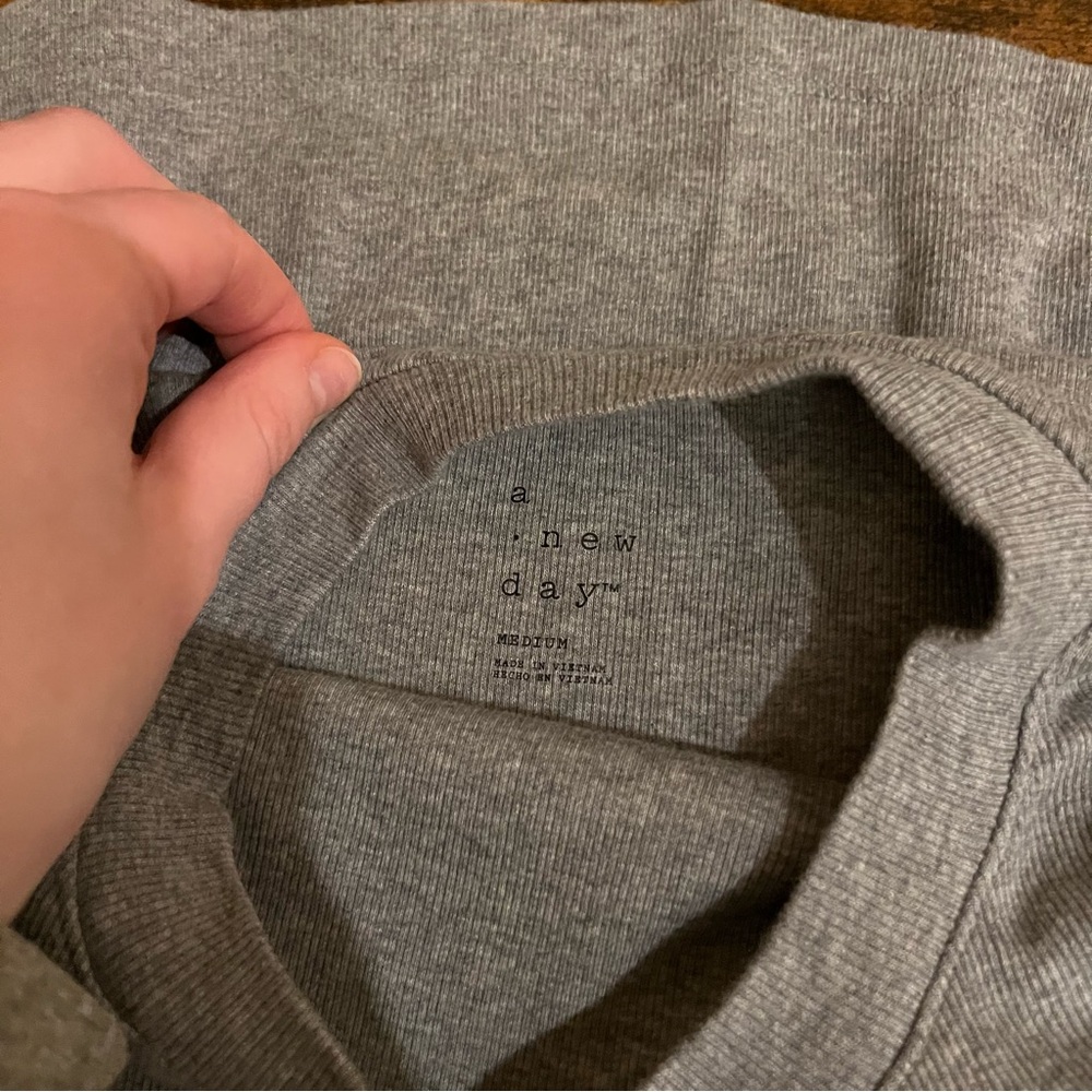 Grey Ribbed Tee - Picture 2 of 2